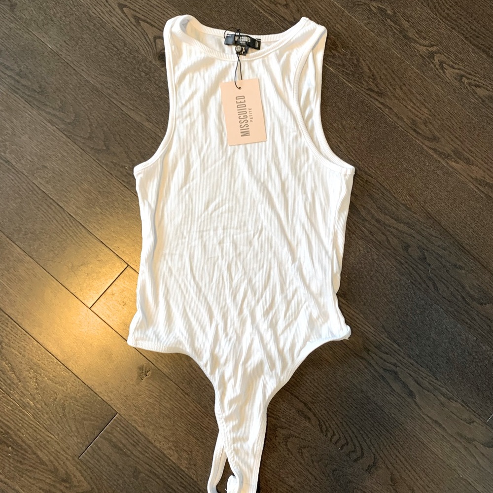 Missguided White Bodysuit Size 4 BNWT